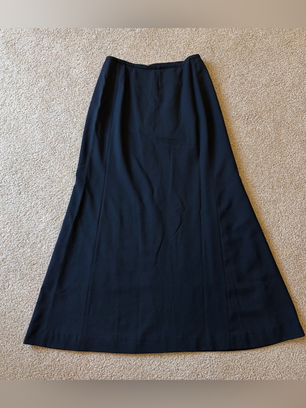 Vintage Yohji Yamamoto Black Wool A-Line Maxi Skirt Made In Japan Size 2 EUC